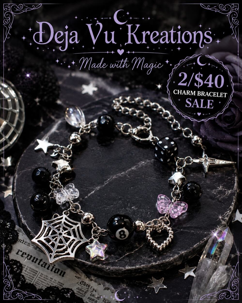 Reputation Inspired Taylor Swift Charm Bracelet